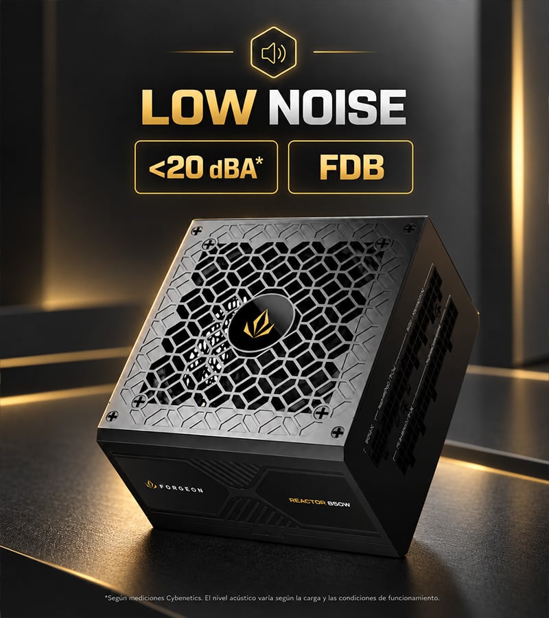 Forgeon Reactor 850W rendimiento acústico