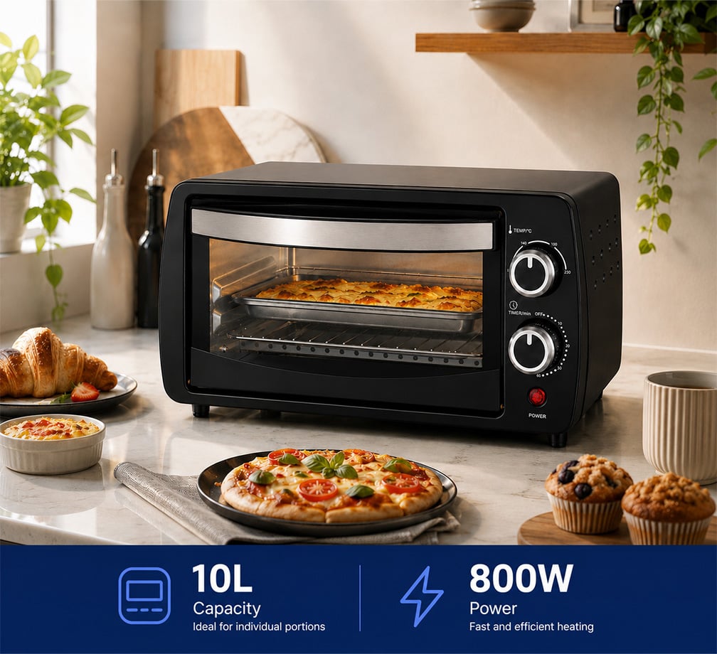 Mini horno Origial Cook&Bake 10L Black en cocina