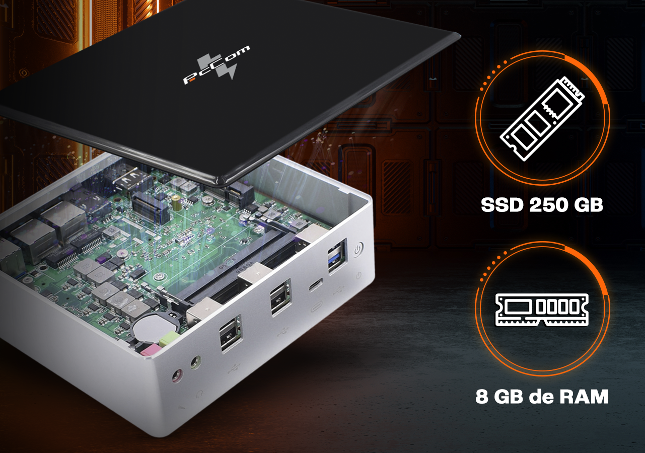 PcCom Neural Mini Intel Core i5-10210U/8GB/250GB SSD + Windows 11 Home ...