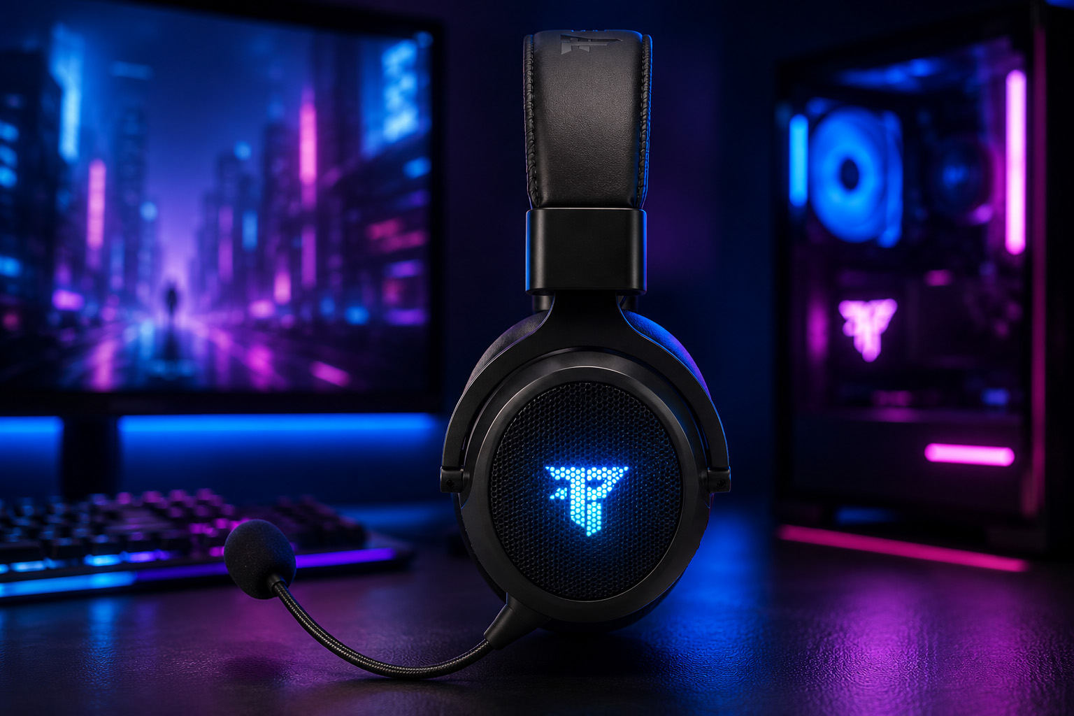 Iluminación RGB personalizable para setup gaming