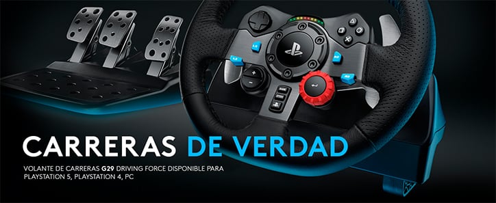 Logitech G G29 Volante y Pedales de Carrera, Force Feedback, para PS5, PS4,  PC y MAC y Palanca de Cambio para Volante, 6 Velocidades, Marcha Atrás a